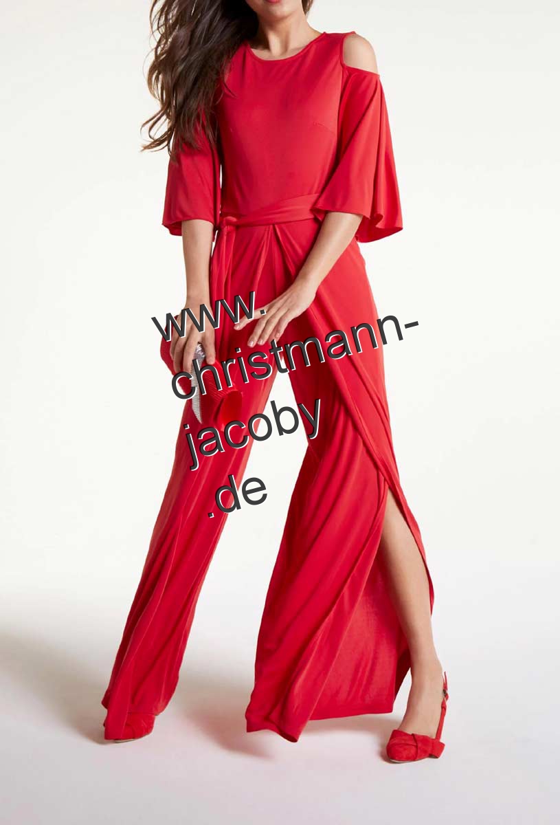 Jumpsuit with cut-outs, red