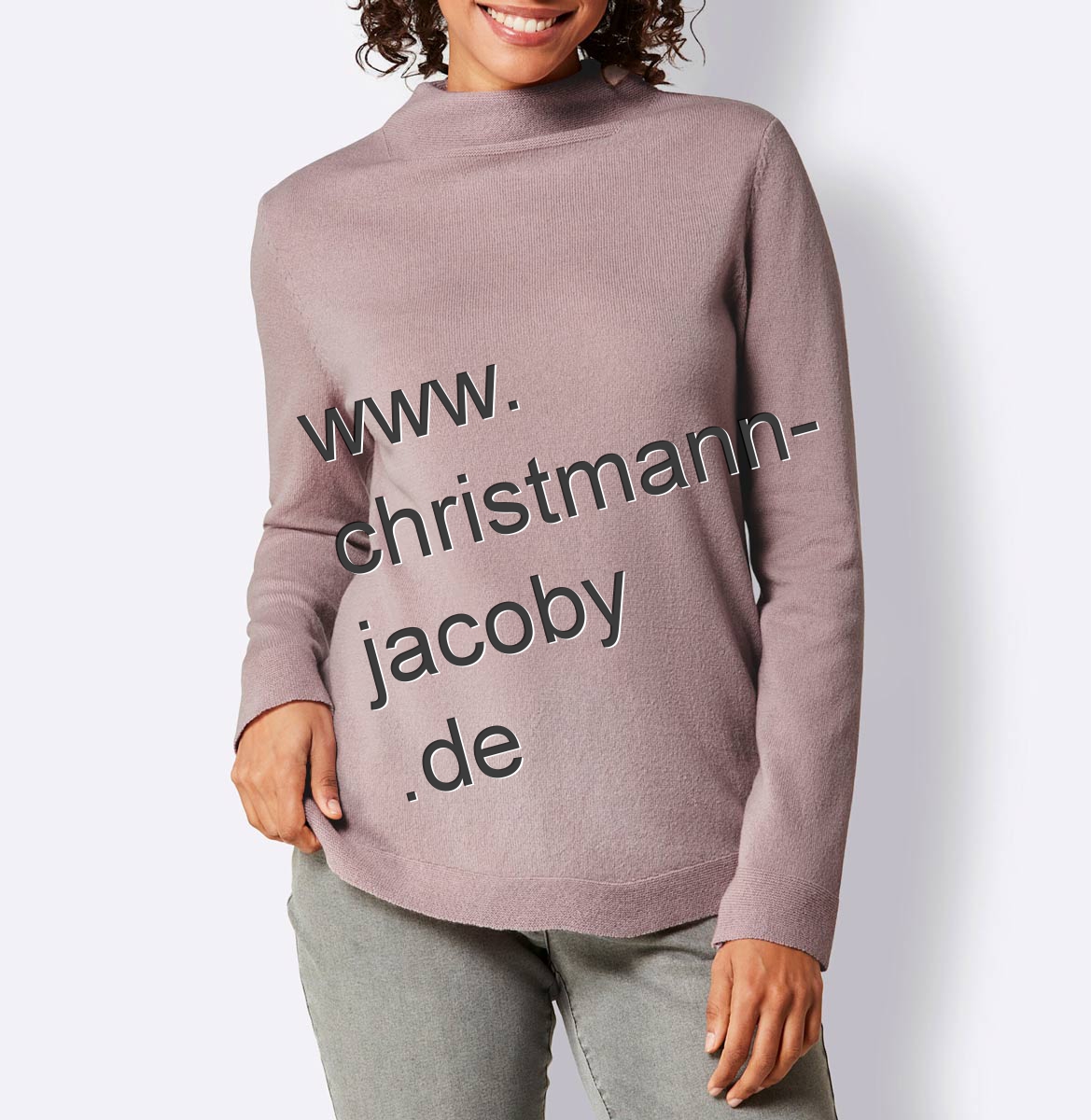 Kaschmirpullover mit Kelchkragen, mauve